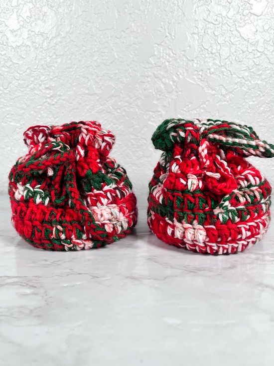 Hand Crafted Other - Set Of 2 Christmas Crochet Gift Bags